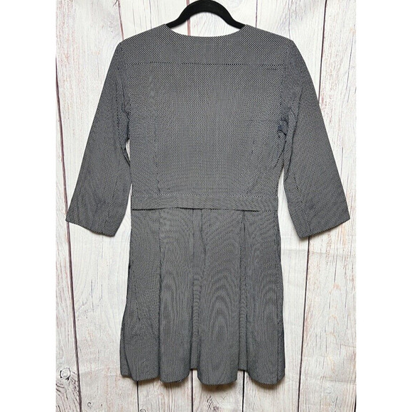 Gap Design And Crafted Fit And Flare Dress 1/2 Sleeves Black And White Size 4 - Picture 3 of 9